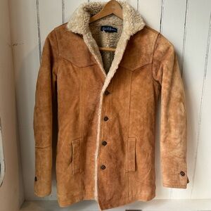 Earl Jeans Brown Leather & Faux Fur Shearling Jacket